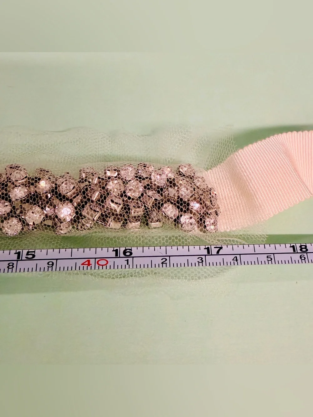 J.Crew Silver Crystal Beaded Waist Wedding Belt